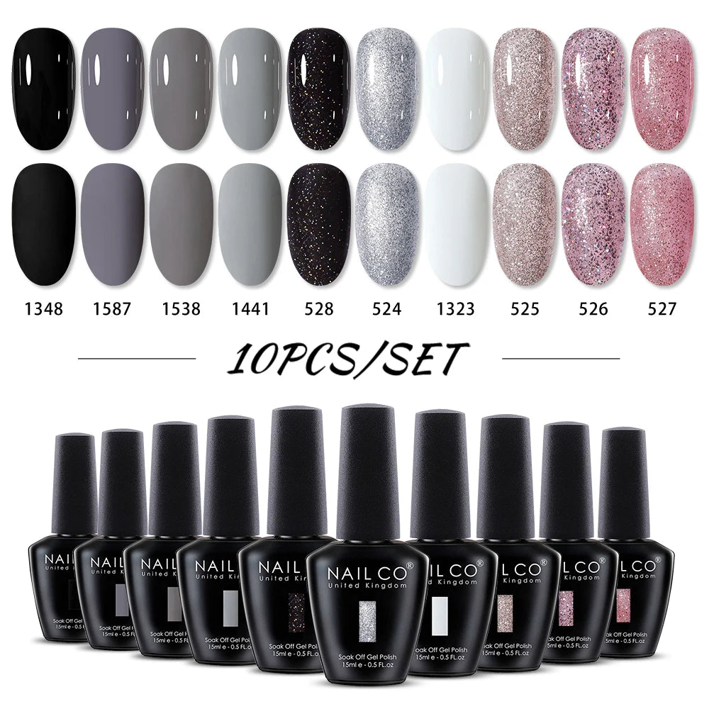 NAILCO 15ml 10/20/30pcs Nail Gel Polish 333 Colors Blue UV&LED Gel Varnish Nude Red Soak Off Semi Permanent UV Nail Gel Varnish