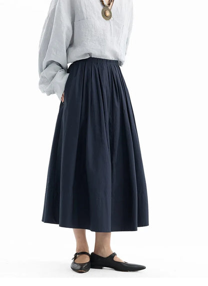 Hepburn-Style Mini Skirt~Pleated Skirt for Petite Figures, Gray-Purple 100% Cotton Umbrella Skirt, Gray A-Line Skirt, New Style for Women