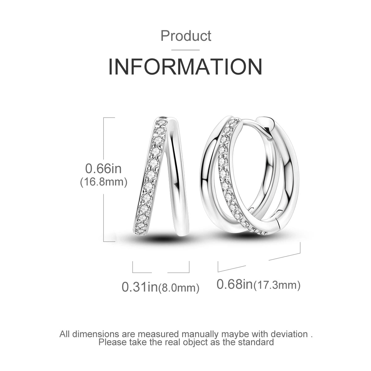 925 Sterling Silver Exquisite Multi-layer Ear Ring Jewelry Versatile Hoop Earrings For Women Jewelry Fine Birthday Party Gift