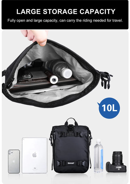 Rhinowalk Motorcycle Back Seat Bag 10/20/30L Waterproof Multifunctional Saddle Side Luggage Bag cycling backpack Universal
