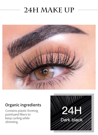 Mascara Waterproof Smudge Proof Elongate Eyelashes Makeup Tool, Natural Thick Curling, Rhinestone Decorative Shell