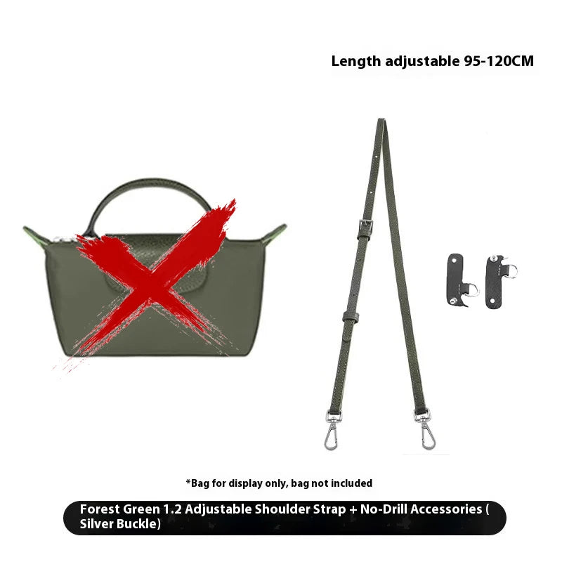 Cow Leather Replacement Crossbody Pomegranate Bag Strap for Longchamp Mini Bag Punching Free Modification Bag Accessories
