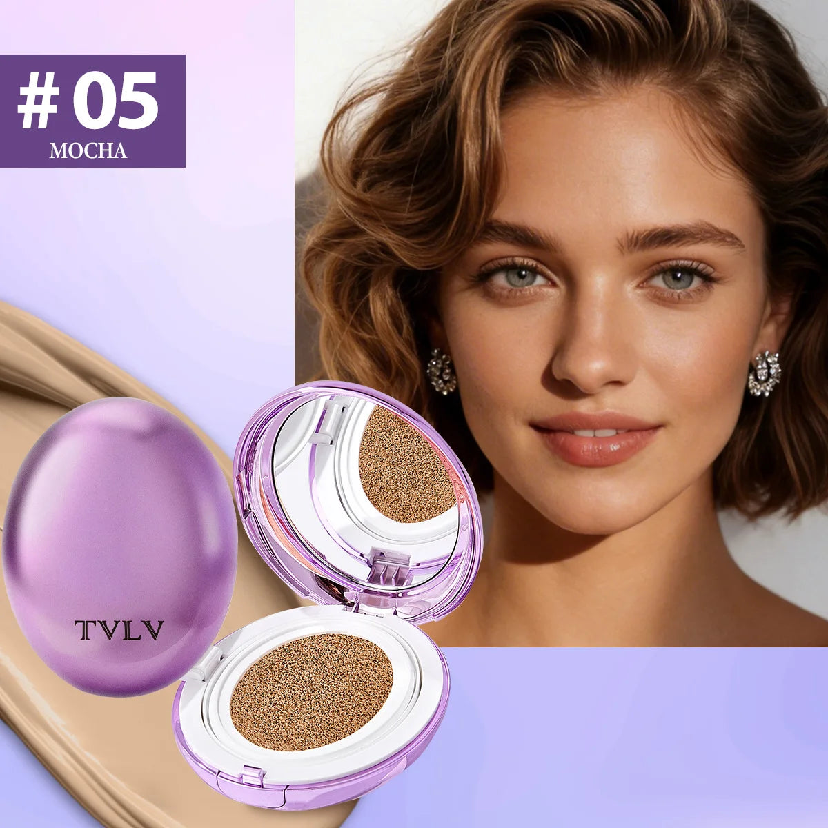 Korean Air Cushion Concealer Foundation, SPF Makeup Base with Soft-Focus Filter, Lightweight Non-Cakey, Long-Lasting Matte Cover