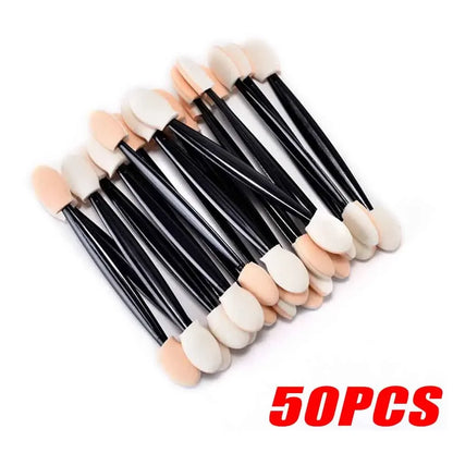 Wholesale 50/100/200pcs length factory eyeshadow sponge  eyeshadow disposable double-sided container brush applicators including