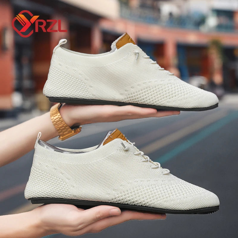 YRZL Men's Shoes Breathable Casual Driving Shoes Indoor Outdoor Men Shoes Loafers Lightweight Comfortable Soft Sole Walking Shoe
