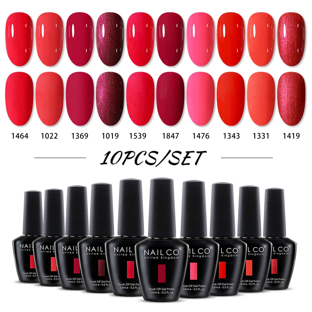 NAILCO 15ml 10/20/30pcs Nail Gel Polish 333 Colors Blue UV&LED Gel Varnish Nude Red Soak Off Semi Permanent UV Nail Gel Varnish