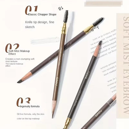 4 Pack Waterproof Eyebrow Pencils - Dual-Ended with Spoolie Brush | Smudge Proof Long Lasting Microblading for Tattooed Brows, S