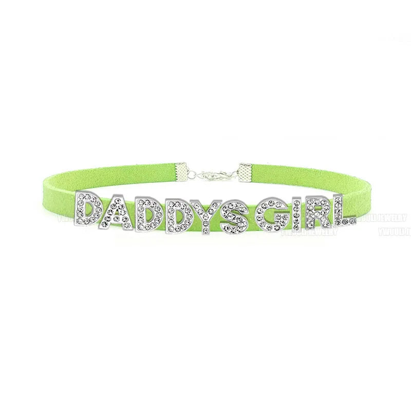 Sexy Gothic DADDYS GIRL Letters Choker Necklace Women DIY Custom Name Collar Chocker Jewelry Necklaces Customized Products Gift