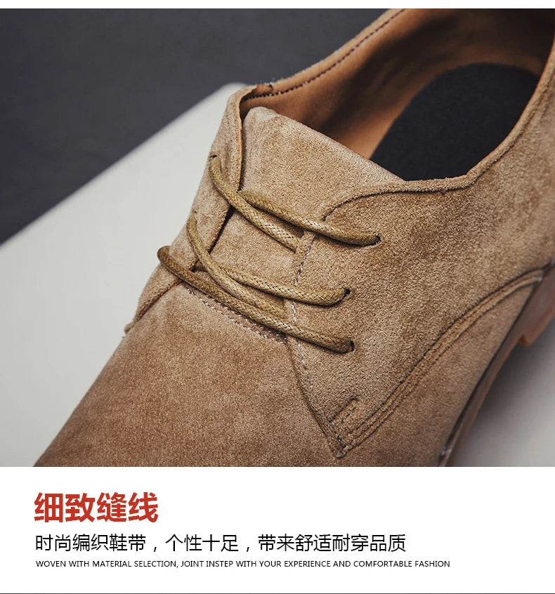 Men's Matte Leather Black/brown Casual Business Office Oxfords Formal Suede Leather Shoes for Men New Arrivals Male Derby Style