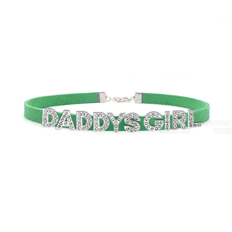 Sexy Gothic DADDYS GIRL Letters Choker Necklace Women DIY Custom Name Collar Chocker Jewelry Necklaces Customized Products Gift
