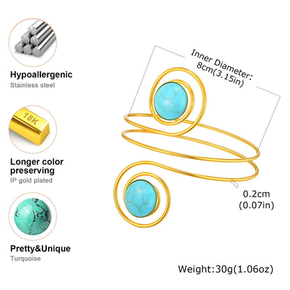 Upper Arm Armlet Bracelets for Women, Fashion Creative Spiral Line Adjustable Armband Cuff Bangle, Luxury Aesthetic Jewelry
