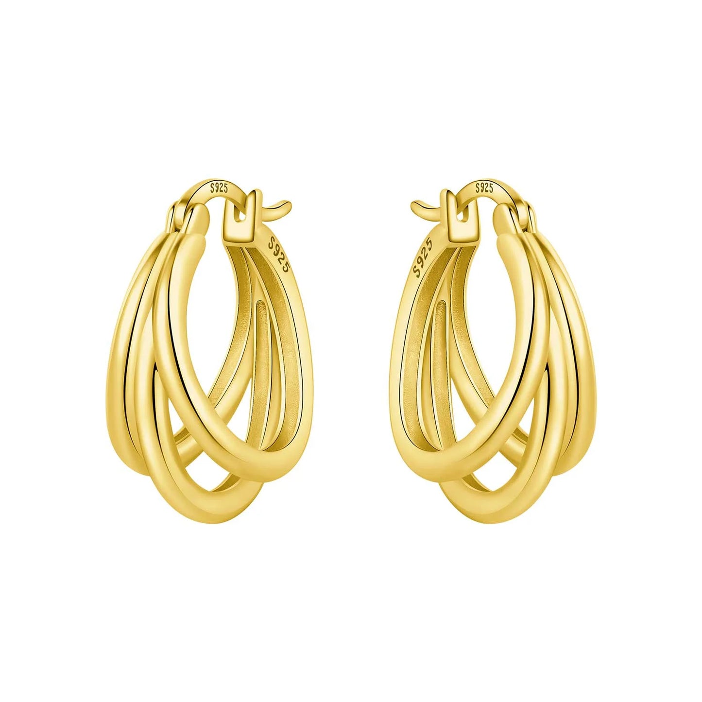 925 Sterling Silver Exquisite Multi-layer Ear Ring Jewelry Versatile Hoop Earrings For Women Jewelry Fine Birthday Party Gift