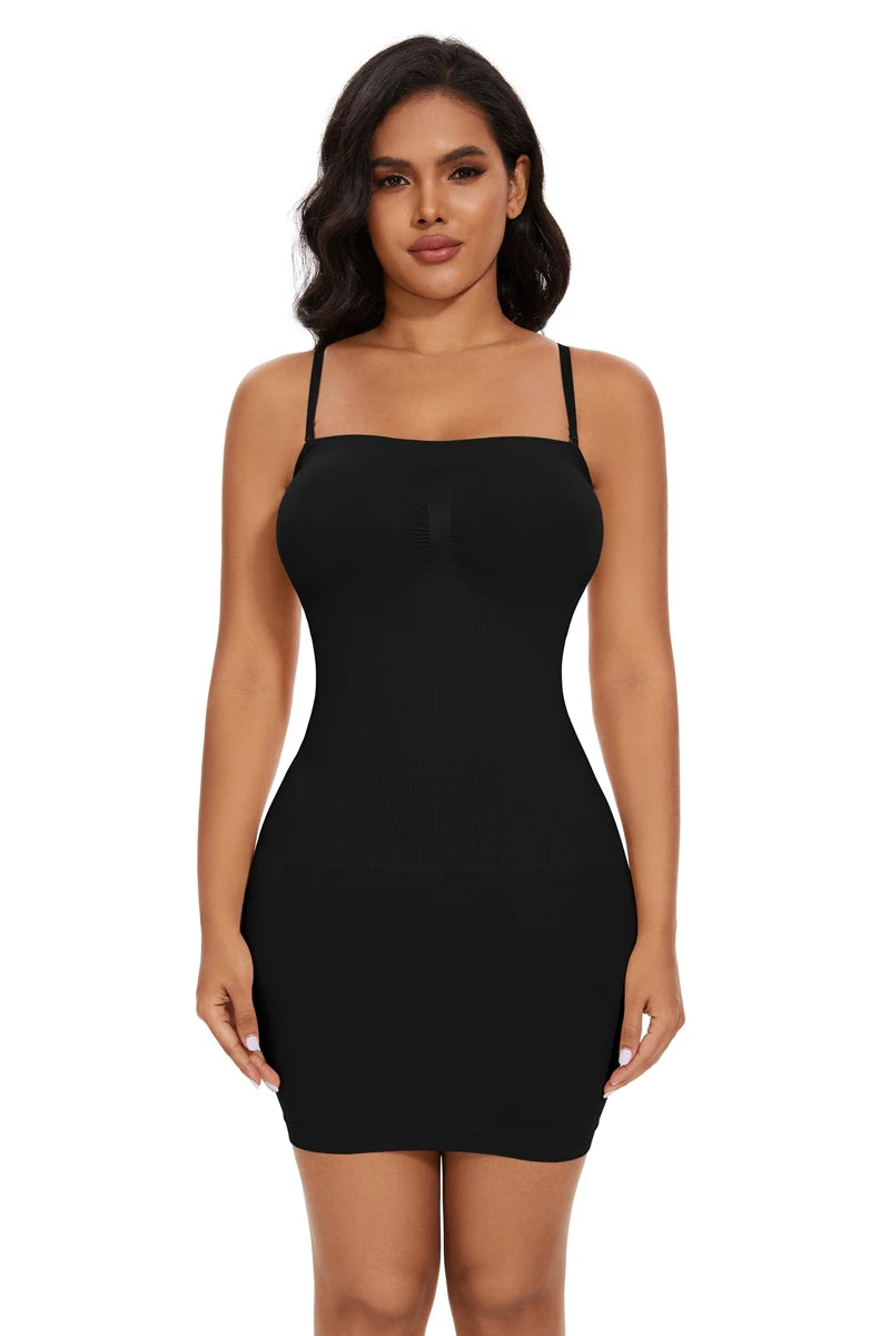 Seam-free Slips For Women Off Shoulder Under Dress Shapewear Dresses Tummy Control Skirt Body Shaping Smoother