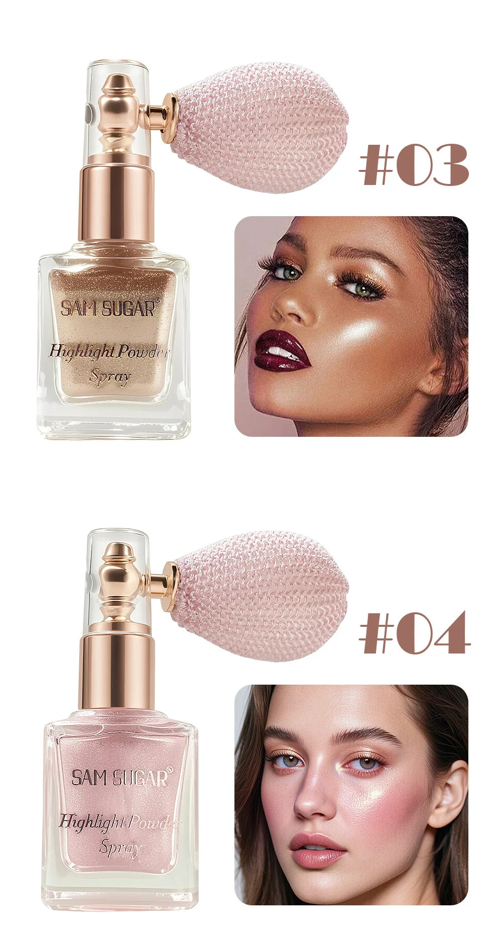 Face & Body Shimmer Spray, Contour Highlight Powder Mist, Ultra-Fine Glitter for Cheekbones Legs Body, Dewy Makeup Setting Spray