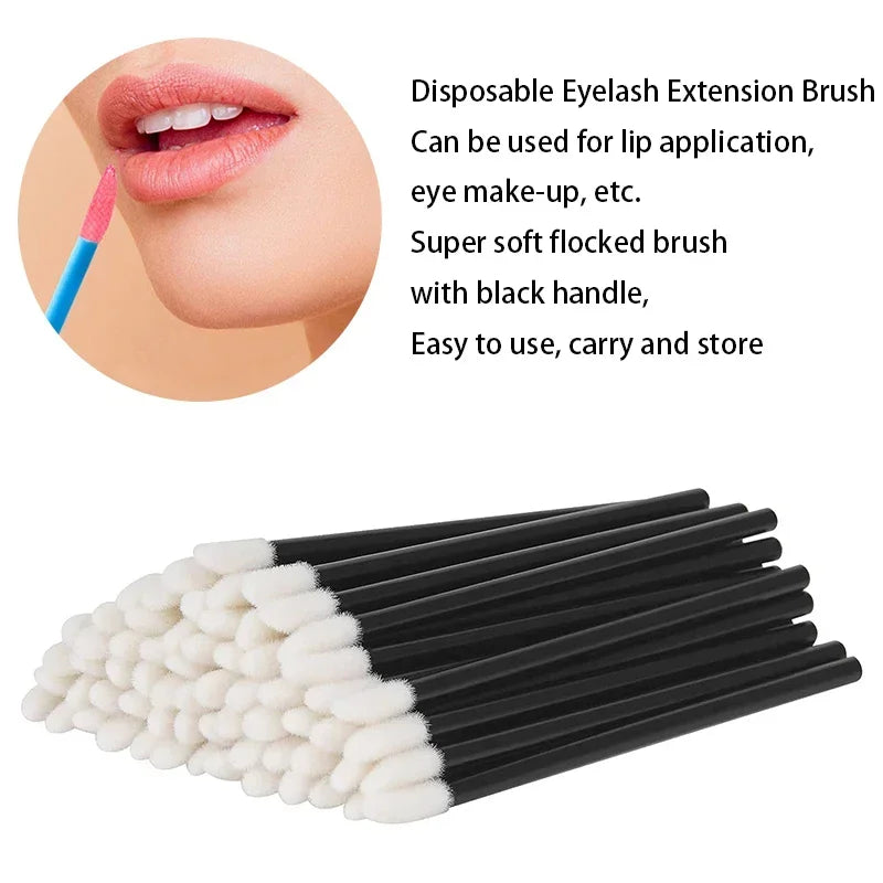 300/500PCS Crystal Lip Brushes Set Wholesale Lipstick Gloss Wands Applicators For Eyelash Extension Makeup Brush Beauty Tool
