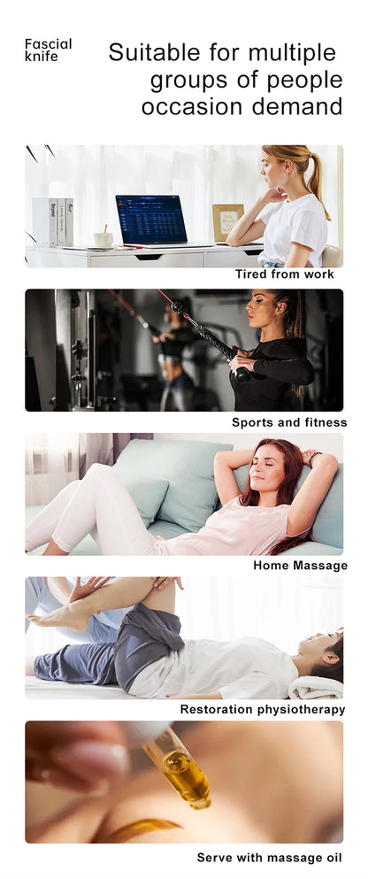 2025 New Electric Fascia Knife Vibration Body Massager Muscle Relaxation Body Lifting Hyperblade Massage Blade Tool