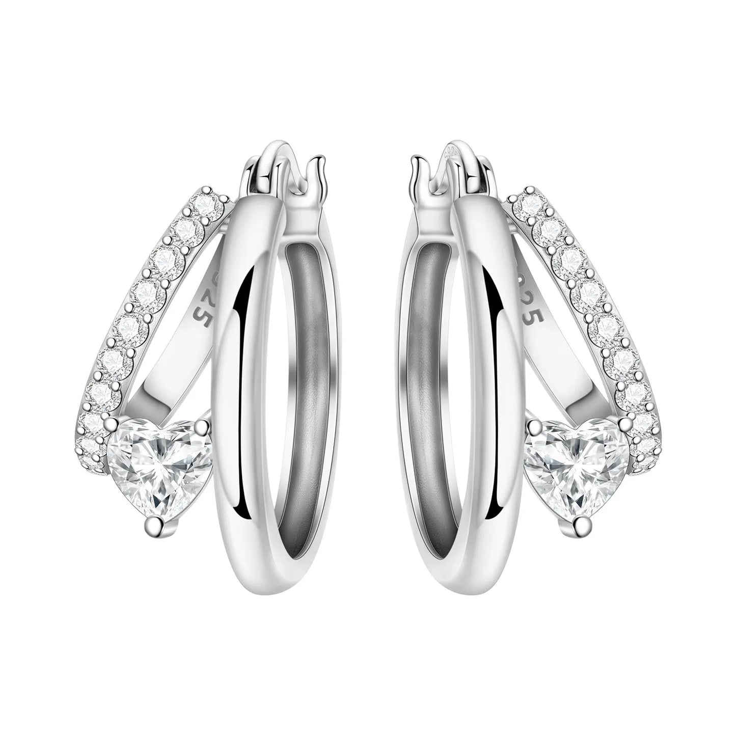 925 Sterling Silver Exquisite Multi-layer Ear Ring Jewelry Versatile Hoop Earrings For Women Jewelry Fine Birthday Party Gift