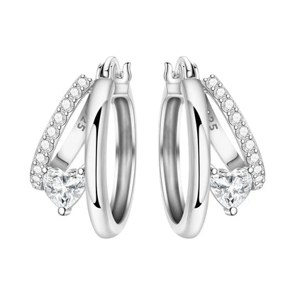 925 Sterling Silver Exquisite Multi-layer Ear Ring Jewelry Versatile Hoop Earrings For Women Jewelry Fine Birthday Party Gift