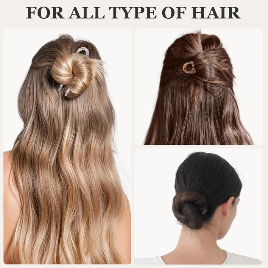 1PC New Model Acrylic Anti-Slip Toothed U-Shaped Hairpin for Updos and Casual Hairstyles - Suitable for Various Hair Volumes