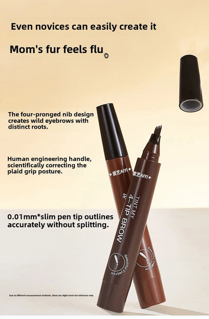Waterproof Eyebrow Pen, Microblading Eyebrow Pencil With 4 Split Head, Natural Looking Brows Makeup ( 5 Colors)