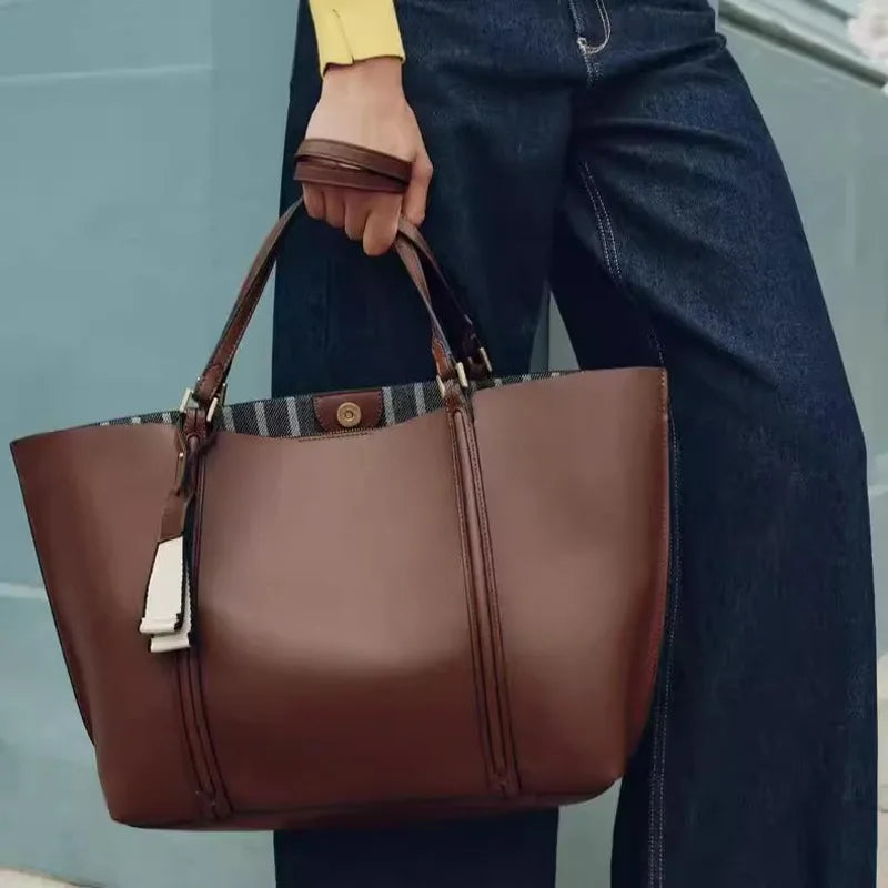 Large Capacity Tote Bag Luxury Designer Women Shoulder Bag Pu Leather Bucket Bags For Women Handbags And Purses New 2026 Shopper