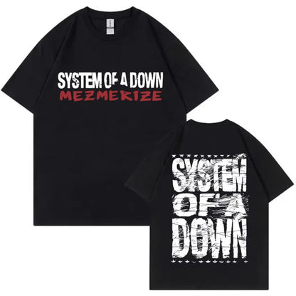 Rock Band System of A Down Cotton T Shirts Men Women Vintage Alternative Metal Music T-shirts Women's Fashion Oversized Tshirts