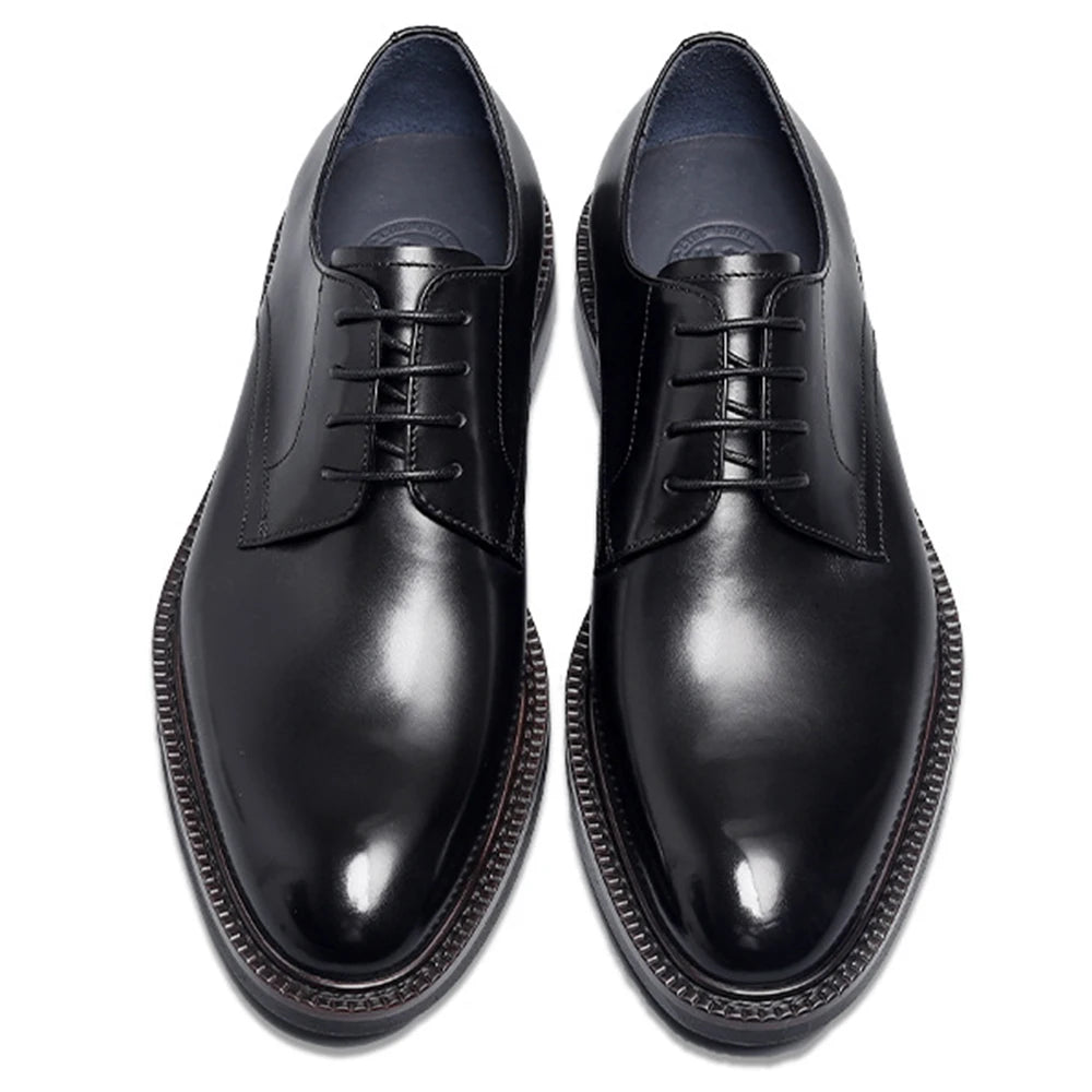 High Quality Men's Oxford Shoes Genuine Leather Office Derby Dress Shoes for Business Casual Wear