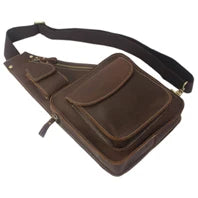 Fashion High Class Oil-Waxed Genuine Leather Shoulder Bag men Leather Messenger Bag Male Crossbody Bag Sling Leisure Bag Satchel