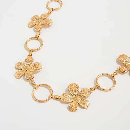 IngeSight.Z Exquisite Metal Large Flower Bikini Belly Waist Chain Women Fashion Summer Sexy Beach Party Belt Dress Body Jewelry