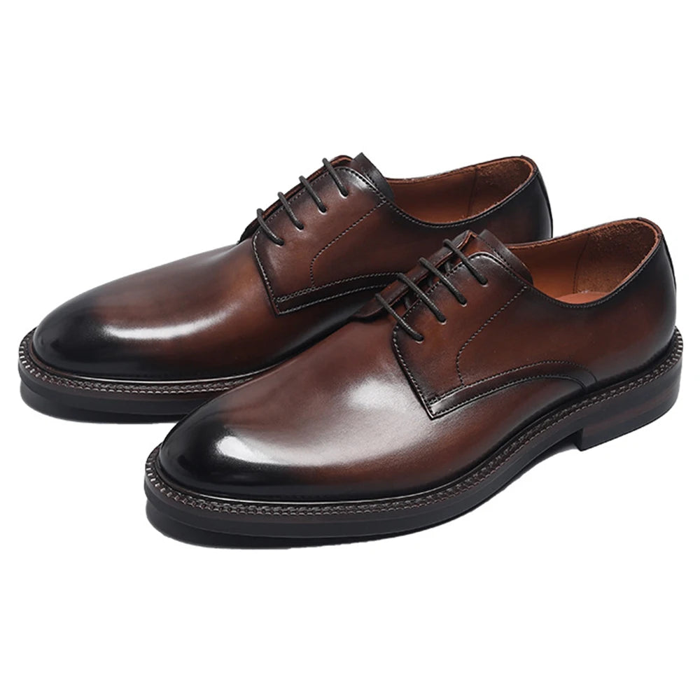 High Quality Men's Oxford Shoes Genuine Leather Office Derby Dress Shoes for Business Casual Wear