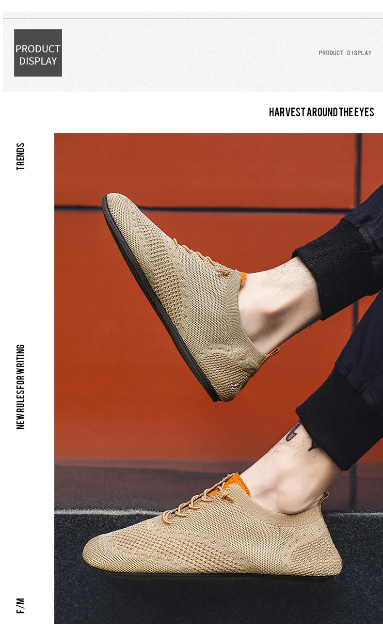 YRZL Men's Shoes Breathable Casual Driving Shoes Indoor Outdoor Men Shoes Loafers Lightweight Comfortable Soft Sole Walking Shoe