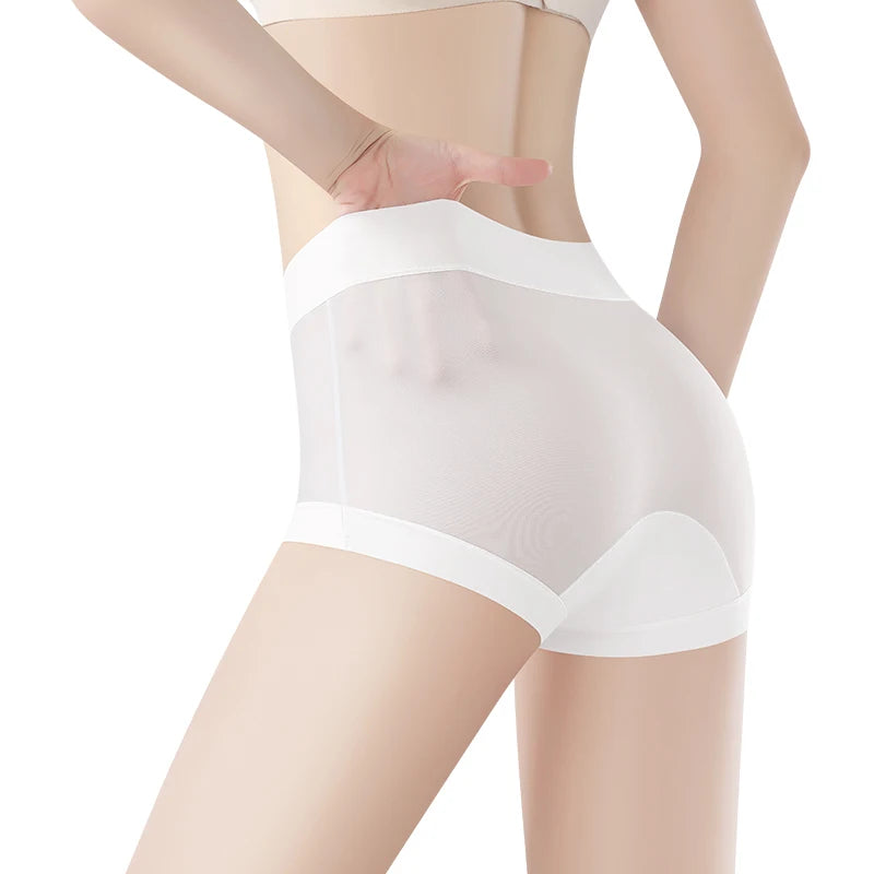Summer Briefs Panties Women Micro Underwear Lady Ice Silk Woman Boxers Women's Shorts Transparent Linergie Sexy Panties Set Pack