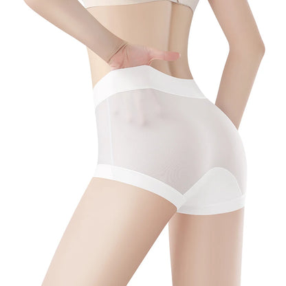 Summer Briefs Panties Women Micro Underwear Lady Ice Silk Woman Boxers Women's Shorts Transparent Linergie Sexy Panties Set Pack
