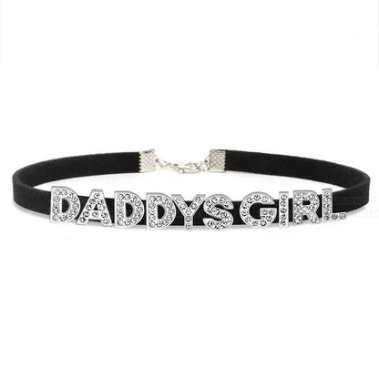 Sexy Gothic DADDYS GIRL Letters Choker Necklace Women DIY Custom Name Collar Chocker Jewelry Necklaces Customized Products Gift