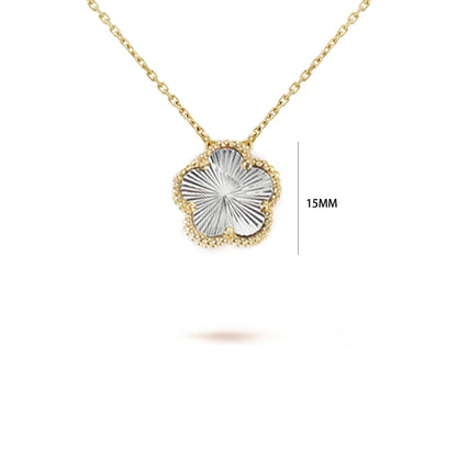7 colors classic simple five-leaf flower pendant necklace natural stones clover Choker Chain for women party daily wear jewelry