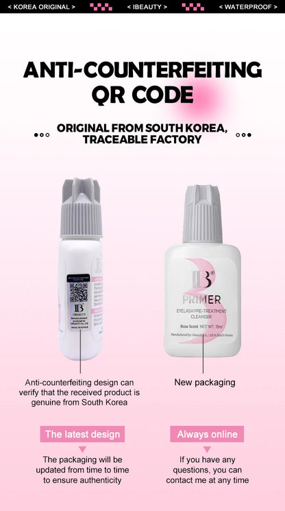 1 Bottle IBeauty Rose Primer Eyelash Extension Booster Long Lasting Korea Shop Adhesive Supplies Makeup Glue Stronger Tools