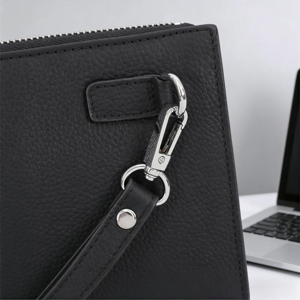 Mens Clutches Luxury High Quality Leather Envelope Clutch Bag Business Simple Large Capacity Card Holder Daily Office Casual