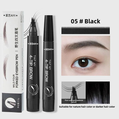 Waterproof Eyebrow Pen, Microblading Eyebrow Pencil With 4 Split Head, Natural Looking Brows Makeup ( 5 Colors)