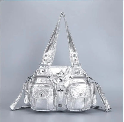Vintage Women Handbags Satchel Top-handle Handbag PU Shoulder Bag Dumpling Pack Give Gifts Shoulder Bags Phone Money Pack