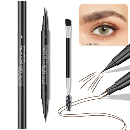 Curved Eyebrow Pen - Eyebrow Pencil, Brow Pencil 2-in-1 Dual-Ended Microblading Eyebrow Pen