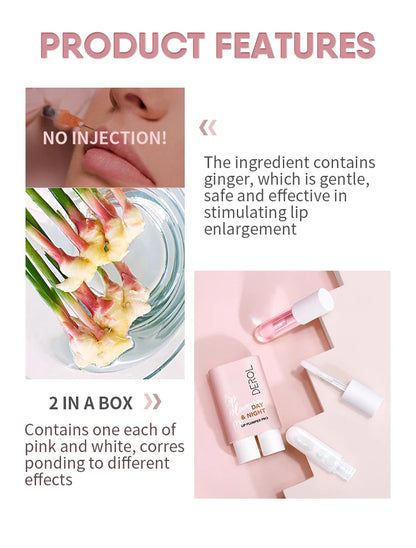 DEROL Day Night Moisturizing Lip Plumping Lipstick Primer Hydrating Watery Glossy Lip Gloss Mirror Jelly Longlasting Lip Stain