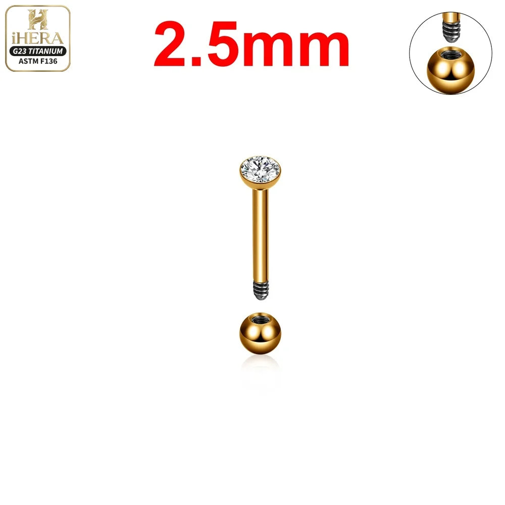 ASTM F136 Titanium Piercing Round Bowl Shaped Screw Labret Earring Set Lip Ring Cartilage Tragus Conch Jewelry Helix Nose Studs
