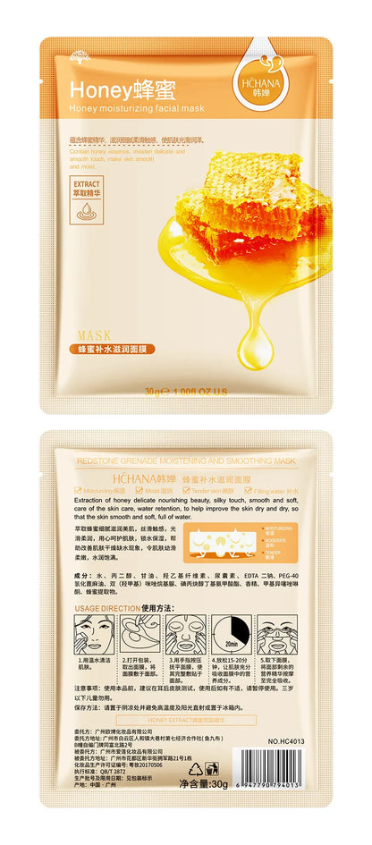 30pcs Fresh Fruits Facial Masks Face skincare Moisturizing Firming Hydrating Korean Face Mask Facial Skin Care Prodcuts