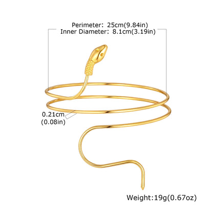 Upper Arm Armlet Bracelets for Women, Fashion Creative Spiral Line Adjustable Armband Cuff Bangle, Luxury Aesthetic Jewelry