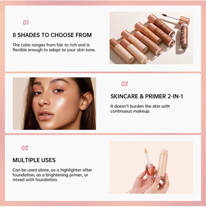 Halo Glow Liquid Filter Liquid Highlighter Face Contouring Pearlescent Makeup Brightener Bronzer Glow Body Face Contour Shimmer