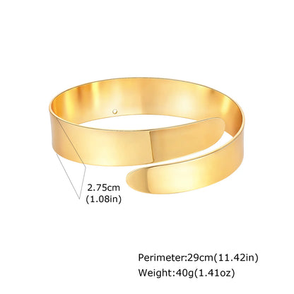 Upper Arm Armlet Bracelets for Women, Fashion Creative Spiral Line Adjustable Armband Cuff Bangle, Luxury Aesthetic Jewelry