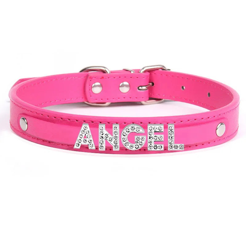 Punk Leather Collar DIY Custom Name Necklace Personalized Letter Angel Queen Choker for Women Men Sexy Cosplay Jewelry Gifts
