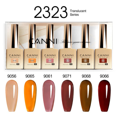6pcs*9ml HEMA TPO FREE Nail Gel Polish CANNI Semi Permanent Jelly Pink Nude Color Gel Varnish Great Coverage UV LED Lacquer