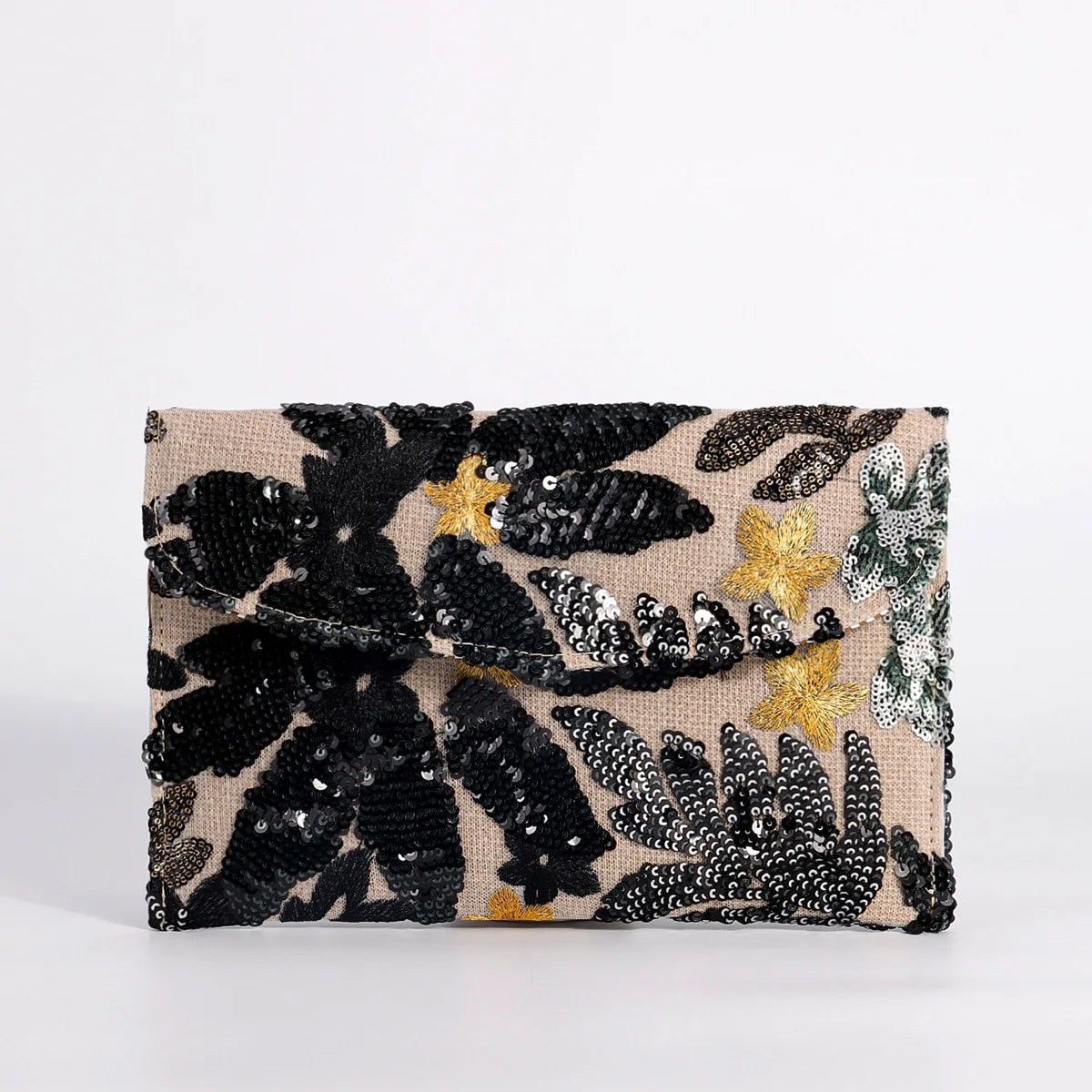 Cross-border High-end Envelope Bag, Sequined Embroidery Straw-woven Niche Women's Clutch Bag, Summer New Woven Women's Clutches