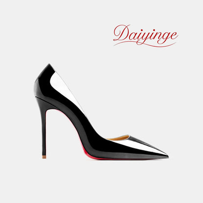 High Heels For Woman 2026 Trend New Leather Luxury Red Shiny Bottom Pointed Toe Stiletto Pumps 12cm Sexy Comfortable Party Shoes